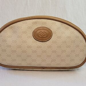 Vintage Gucci Micro GG Canvas Dome Cosmetic Pouch Bag Accessory